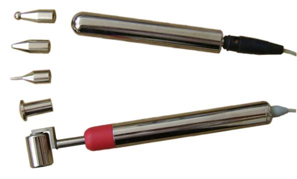 ME 01 Pencil-like electrodes and accessories for non-surgical face-lifting with external reference
